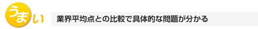 業界平均点との比較で具体的な問題が分かる